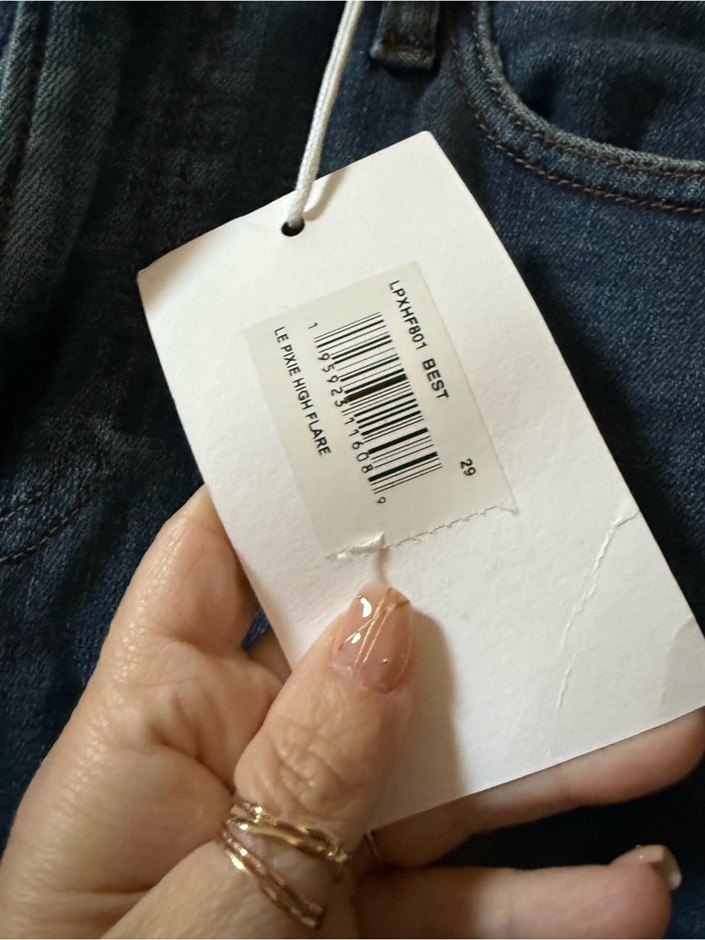 FRAME Le Pixie 29 Mid-Rise Dark Blue Flare Jeans - Picture 2 of 4